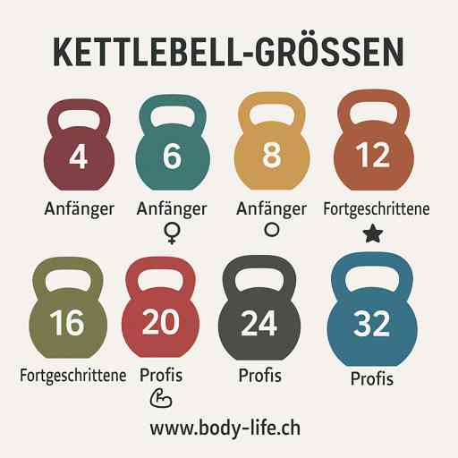 Kettlebell-Gewichte und grössen
